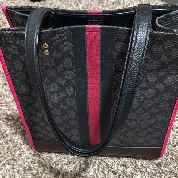 Coach Black and Pink Signature Tote - Picture 2 of 4
